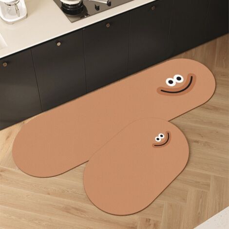 Ede Dessin animé - 8 5080cm Terre de diatomées Tapis de sol ovale absorbant et antidérapant en forme de dessin animé, tapis de sol ménager en terre de diatomées, tapis de sol de cuisine résistant aux (1/5)