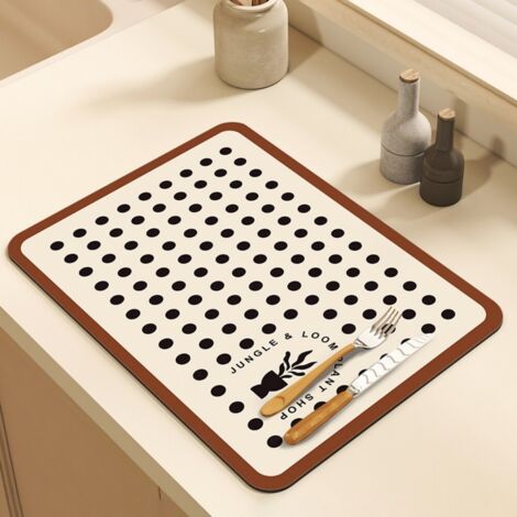 Ede Plantes 3050cm (terre de diatomées) Tapis égouttoir, tapis absorbant en terre de diatomées pour plan de travail de cuisine/bar, lavable, résistant à la chaleur et isolant thermique (1/5)