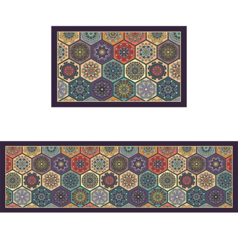 Ede Miroir kaléidoscopique 5020cm (Terre de diatomées) Tapis de sol spécialement conçu pour la cuisine : résistant aux taches, facile à nettoyer, à séchage rapide, en terre de diatomées, absorbant le  (1/5)