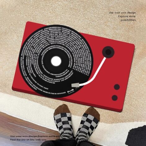 Ede Disque vinyle - 12 pouces 5080cm (terre de diatomées) Tapis de sol rétro en terre de diatomées, inspiré des cassettes audio et des disques vinyles. Tapis de salle de bain antidérapant, tapis de po (1/5)