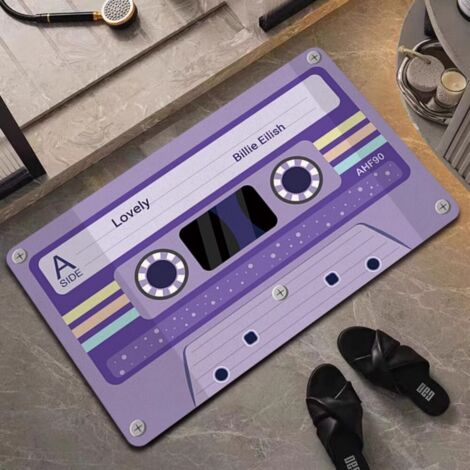 Ede Bande magnétique - 5 4060cm (terre de diatomées) Tapis de sol rétro en terre de diatomées, inspiré des cassettes audio et des disques vinyles. Tapis de salle de bain antidérapant, tapis de porte d (1/5)