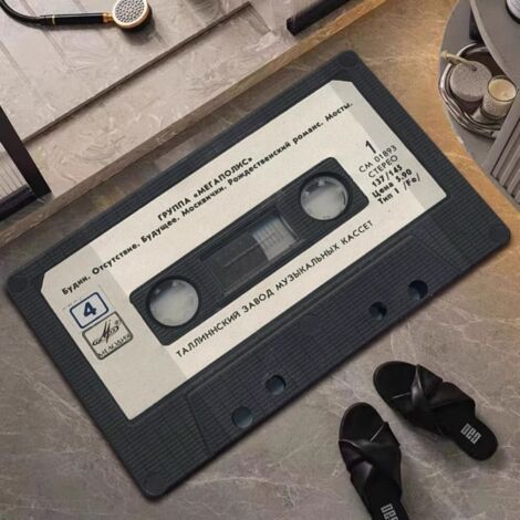 Ede Bande magnétique - 9 4060cm (terre de diatomées) Tapis de sol rétro en terre de diatomées, inspiré des cassettes audio et des disques vinyles. Tapis de salle de bain antidérapant, tapis de porte d (1/5)