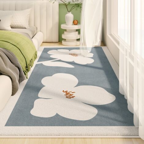 Ede Prairie 5050cm Imitation cachemire Un tapis simple, propre et durable en imitation cachemire pour une chambre minimaliste, absorbant, antidérapant et parfait pour la chambre ou comme tapis de chev (1/5)