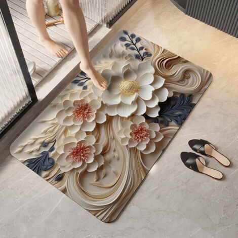 Ede Carlo 4060cm Boue de diatomées améliorée Tapis de sol en terre de diatomées, tapis de salle de bain absorbant et antidérapant, tapis de toilette et de salle de bain pour la maison (1/5)