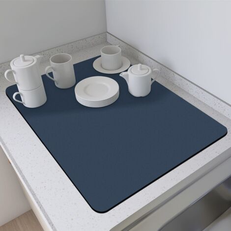 Ede Bleu 4060cm (terre de diatomées) Tapis absorbant en terre de diatomées de couleur unie, résistant aux hautes températures, isolant thermique, pour la maison, les restaurants et les éviers de cuisi (1/5)