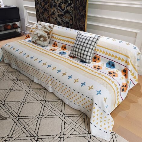 Ede Style bohème 180 x 130 Coussin de canapé monobloc, housse de canapé intégrale anti-griffures de chat, adaptée à toutes les saisons, serviette/housse de canapé (1/5)