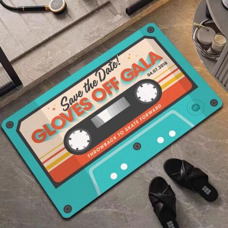 Ede Bande magnétique - 2 5080cm (terre de diatomées) Tapis de sol rétro en terre de diatomées, inspiré des cassettes audio et des disques vinyles. Tapis de salle de bain antidérapant, tapis de porte d (1/5)