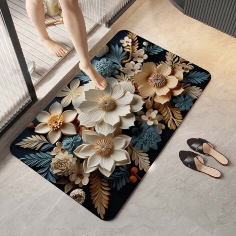 Ede Celadon 5080cm Boue de diatomées améliorée Tapis de sol en terre de diatomées, tapis de salle de bain absorbant et antidérapant, tapis de toilette et de salle de bain pour la maison (1/5)