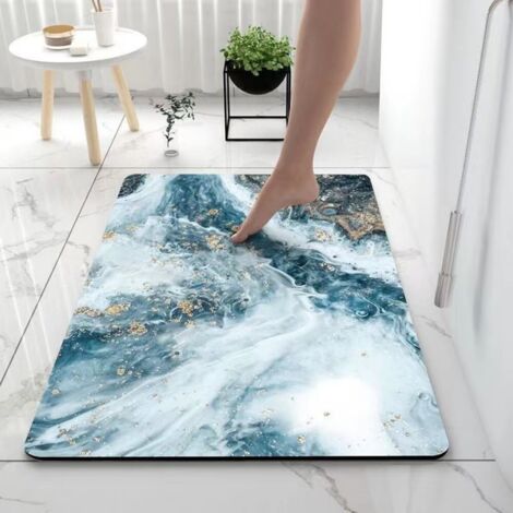 Ede Dalle texturée - Galaxie 5080cm (Terre de diatomées) Tapis de sol en terre de diatomées, tapis antidérapant pour salle de bain, tapis absorbant pour toilettes (1/5)