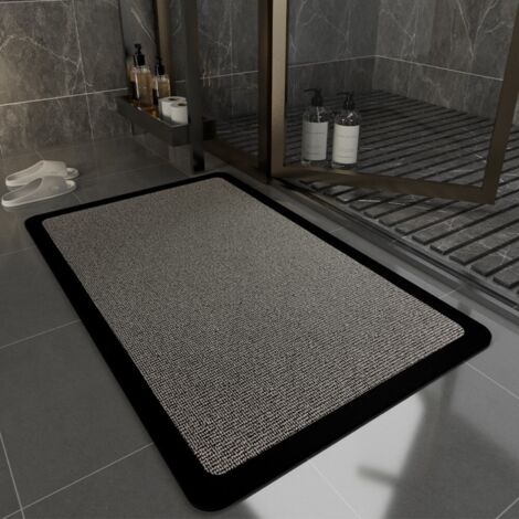 Ede Terre de diatomées rectangulaire gris sable fin de 40 x 60 cm Les tapis de sol en terre de diatomées sont faciles à nettoyer et conviennent aux salles de bains, toilettes et sanitaires. Ils sont r (1/5)