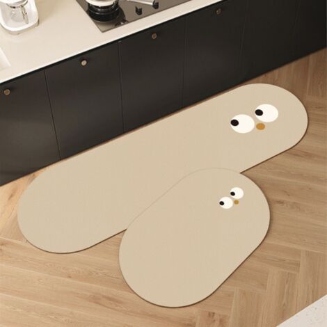 Ede Terre de diatomées Cartoon-1 4060cm Tapis de sol ovale absorbant et antidérapant en forme de dessin animé, tapis de sol ménager en terre de diatomées, tapis de sol de cuisine résistant aux taches (1/5)