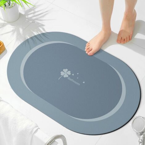 Ede Parfum Quatre Feuilles - Ice Point Blue 4060cm (Terre de diatomées) Tapis de sol en terre de diatomées, tapis de salle de bain antidérapant, tapis de toilette résistant à l'usure et absorbant l'ea (1/5)