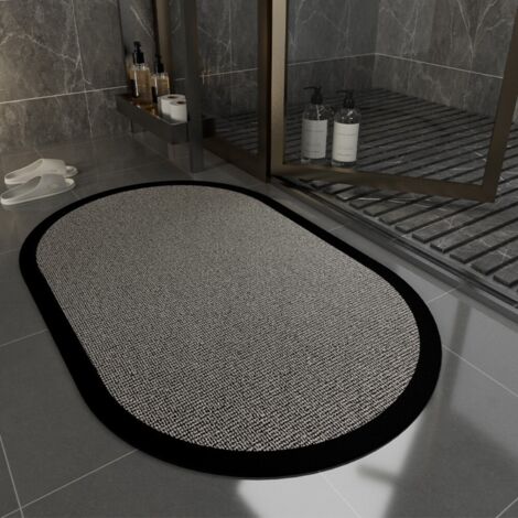Ede terre de diatomées ovale, gris sable fin, 40 x 60 cm Les tapis de sol en terre de diatomées sont faciles à nettoyer et conviennent aux salles de bains, toilettes et sanitaires. Ils sont résistants (1/5)