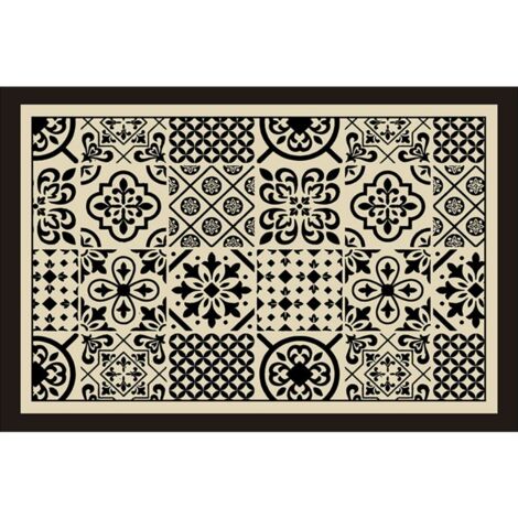 Ede Carreaux à motifs style rétro - carrés 5080cm (terre de diatomées) Tapis de sol en terre de diatomées, tapis de bain, très absorbant, antidérapant (1/5)