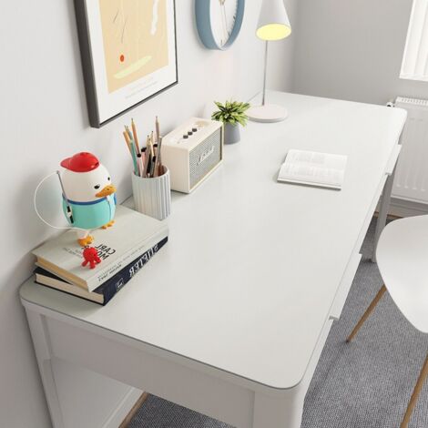 Ede Blanc cassé, 4060CM (cuir) Tapis de bureau uni pour protéger les yeux des enfants, nappe lavable et résistante, tapis de table en cuir imperméable (1/5)