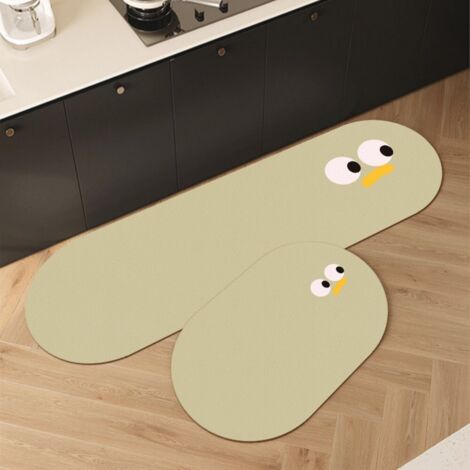 Ede Dessin animé - 3 Terre de diatomées 4060cm Tapis de sol ovale absorbant et antidérapant en forme de dessin animé, tapis de sol ménager en terre de diatomées, tapis de sol de cuisine résistant aux (1/5)