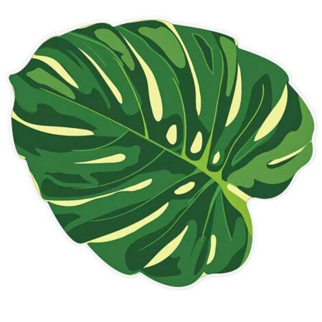 Ede Feuille de palmier, 5080CM (imitation cachemire) Tapis en faux cachemire texturé à motif de feuilles de palmier, tapis antidérapant créatif et personnalisé, tapis de salon absorbant de forme uniqu (1/5)