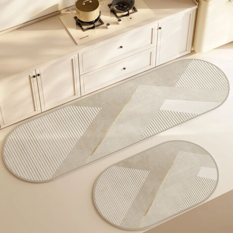 Ede Simple et serein 5080cm (terre de diatomées) Tapis de sol absorbant et antidérapant en terre de diatomées, facile à nettoyer, de forme ovale, adapté à une utilisation dans la salle à manger et la (1/5)