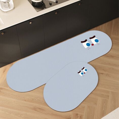 Ede Terre de diatomées Cartoon-7 4020cm Tapis de sol ovale absorbant et antidérapant en forme de dessin animé, tapis de sol ménager en terre de diatomées, tapis de sol de cuisine résistant aux taches  (1/5)