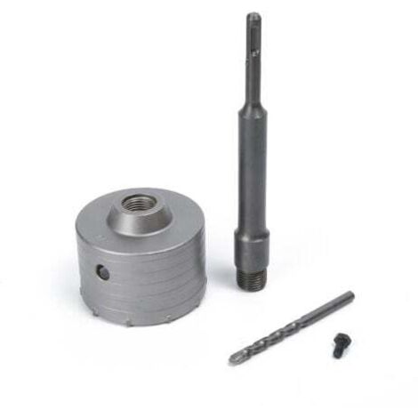 Aiperq – Scie cloche 100 mm – Tige SDS Plus 220 mm – Pour béton, ciment, brique, pierre – Alliage tungstène-cobalt pour perçage précis (1/4)