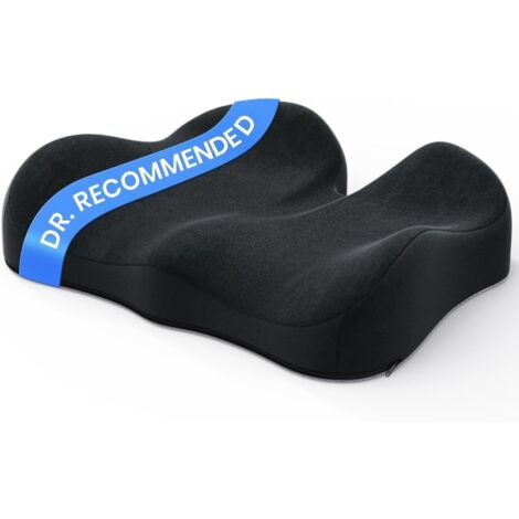 Coussin de siège ergonomique en mousse à mémoire de forme pour le coccyx, soulageant la pression et l'inconfort des hanches, du coccyx et de la sciatique, pour chaise de bureau, fauteuil roulant et vo (1/4)