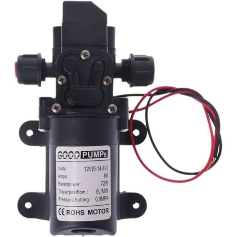 Pompe à eau pour camping-car 12 V DC 12 V 60 W 130 PI 6 L/min Pompe à eau haute pression Pompe d'amorçage à membrane Pompe à eau pour camping-car (Voltage : 12 V) (1/4)