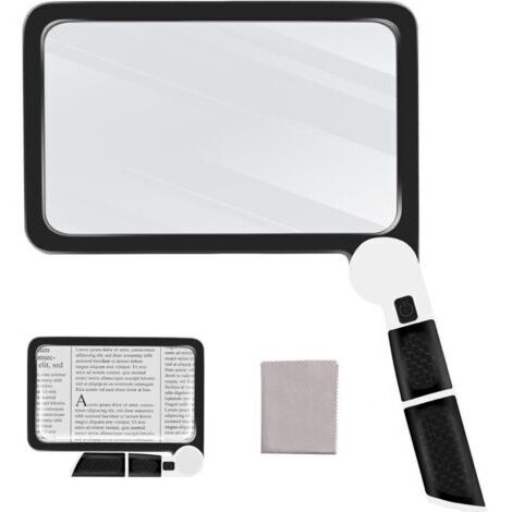 Ede Loupe grossissante 5x avec éclairage pour la lecture, avec 48 LED et lentille antireflet, idéale pour les personnes âgées, souffrant de dégénérescence maculaire et de basse vision. (1/4)