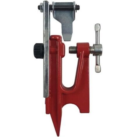Ede Dispositif d'affûtage pour tronçonneuse, support de fixation pour guide-chaîne, version améliorée, réglable, rouge. (1/4)