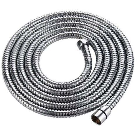 Ede Flexible de douche 3m avec double protection anti-torsion Flexible de douche de haute qualité Tube en acier inoxydable Anti-torsion extrêmement flexible 1/2 pouce chromé (1/5)