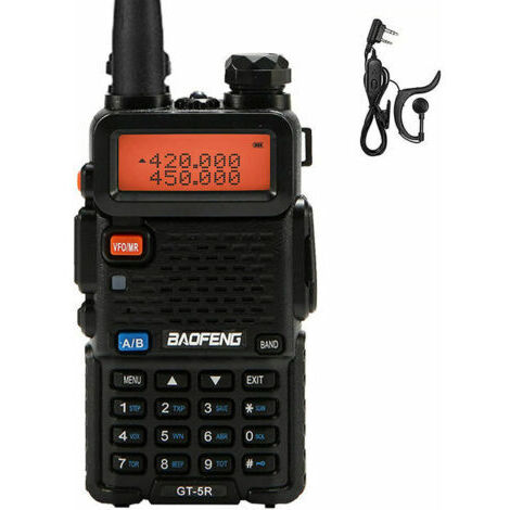 Ede Talkie-walkie Baofeng UV-5R 5W – Émetteur-récepteur FM à 2 canaux – Portée jusqu'à 5 km – Batterie lithium-ion 1800 mAh rechargeable - 400-520mHZ (1/5)