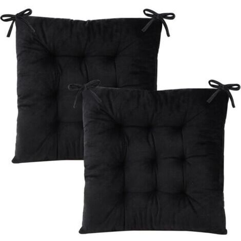 Ede Lot de 2 coussins de chaise pour chaises de salle à manger avec attaches pour bureau, salon, salle à manger, extérieur 15,5\ (1/4)
