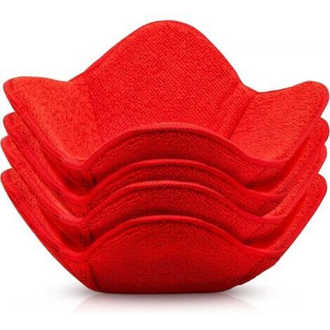 Ede Chauffe-bols pour micro-ondes, en microfibre résistante à la chaleur, passe au micro-ondes pour les bols chauds et froids, sans risque de brûlure des mains, lot de 4 (rouge) (1/4)