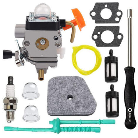 Ede Carburateur C1Q-S174 avec outil de réglage de bougie pour débroussailleuse Stihl FS90, FS110R, FS100, HL90, HL100, HT100, M100 et KM110 (1/5)