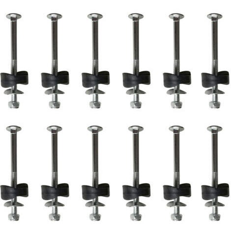 Ede Lot de 12 vis et boulons pour trampoline, boulons et écrous, entretoises pour poteaux de clôture, accessoires de remplacement pour trampoline (1/5)