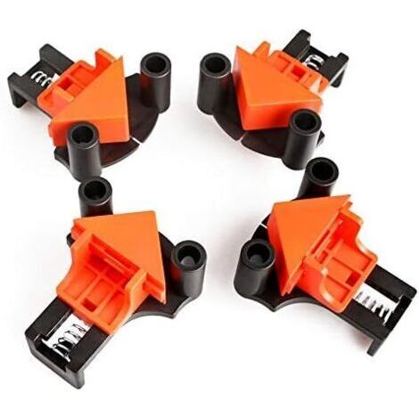 Ede Serre Joint Angle, Pinces à Bois, lot de 4 Pinces à Angle Droit à 60degrés 90degrés 120 degrés, Outillage Bois, localisateur de Trous, Pour le Travail du Bois, le Cadre Photo Bricolage, Outils à M (1/5)
