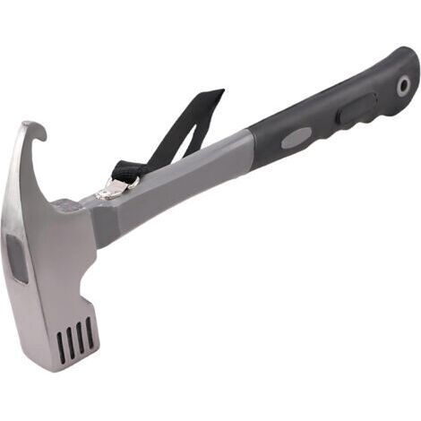 Ede Marteau de camping extracteur de piquets de tente en acier au carbone de 30 cm, marteau de camping multifonctionnel robuste avec support (gris) (1/5)
