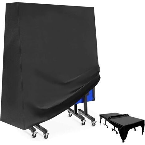 Ede Table de ping-pong, housse de protection imperméable, housse de table de ping-pong tissu Oxford 210D 165x70x185cm,noir (1/5)