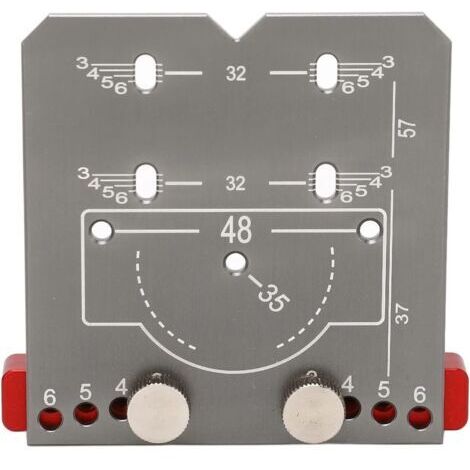 Ede Gabarit de perçage pour le travail du bois, gabarit de positionnement et de perçage pour charnières, kit de poinçonnage en alliage d'aluminium pour le travail du bois (1/4)