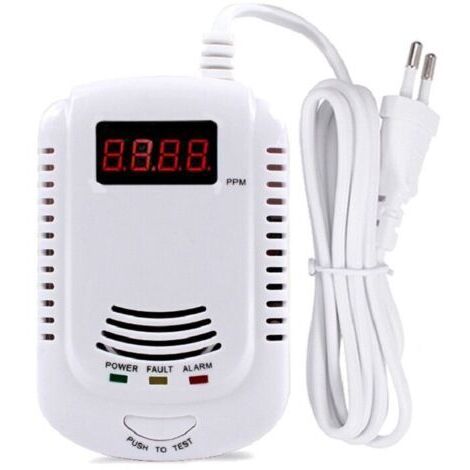 Ede Détecteur de gaz,Moniteur de gaz de capteur enfichable avec Alarme sonore et Affichage à LED (1/5)