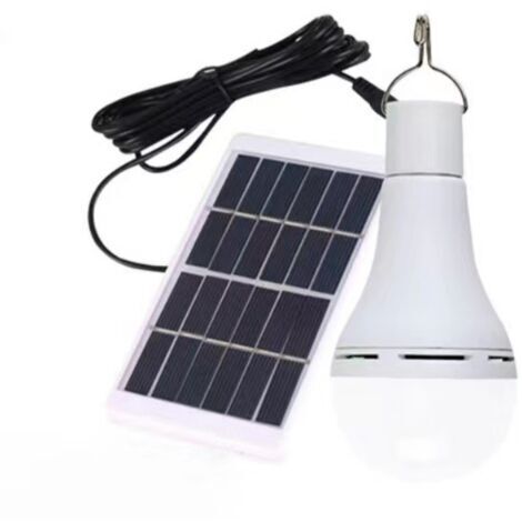 Ede Ampoules solaires avec télécommande, 10 W - Rechargeables par USB - pour la maison, l'abri de jardin, la randonnée, le camping, la tente, les ouragans et les pannes de courant (1/5)