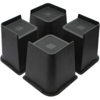 Ede Pied de meuble-Bed Risers 4 inch,6 inch, 8 inch, Oversized Furniture Risers, Support Up to 6000 Lbs, Lift 4 inch for Couch, Sofa, Table,Chair (Black 4 Pack, 6 inch)