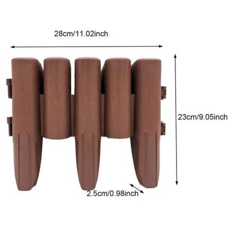 Clôture de jardin, panneaux de clôture en plastique, clôture extérieure de style champêtre, clôture décorative pour mariage, lot de 5 (1/4)