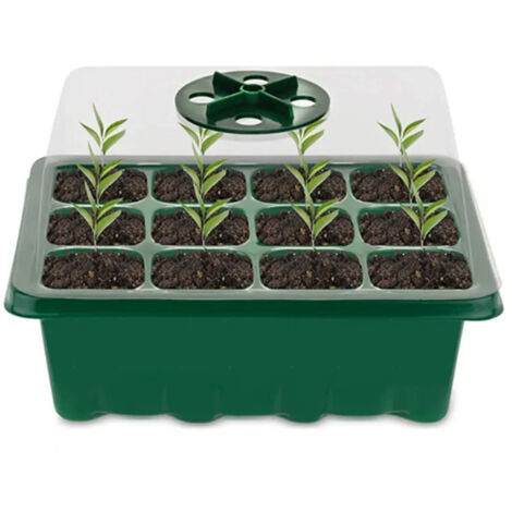Ensemble de trois plateaux de semis à 12 alvéoles, boîte de rangement pour pots de fleurs, boîte de germination, boîte de plantation et de culture, 10 pièces par paquet (1/5)