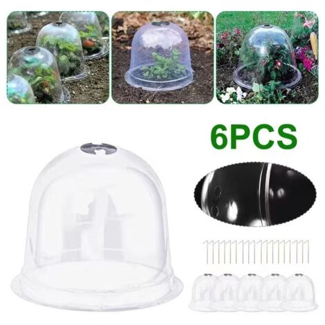 Housse de protection thermique pour semis, protection respirante en plastique pour la plantation, outils de maintien de l'humidité et de la chaleur pour l'entretien des semis (6 pièces) (1/4)
