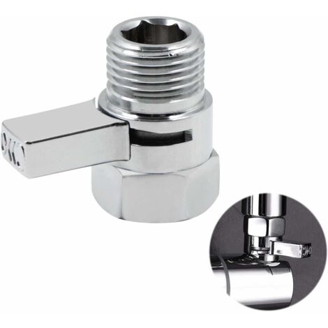 Vanne d'arrêt Pommeau Douche contrôle - Filetage G1/2" robinet extérieur, d'angle chrome Shut-Off pour Flux Robinet Débit Rechange Universelle, Valve d'angle chromée douchette à main, bras douche
