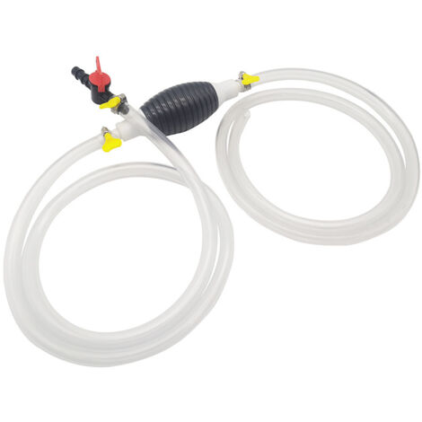 Pompe d'amorçage manuelle portable, pompe à carburant manuelle universelle, pompe de vidange du moteur, pompe à eau manuelle, transfert de fluide à siphon à haut débit, avec régulateur de débit (2 m) (1/3)
