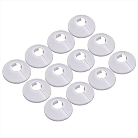 Ensemble de 12 cache-tuyaux Cache-tuyaux esthétiques pour tuyaux de chauffage/d'eau/d'évacuation Combinaison de cache-tuyaux de protection multifonctionnels (blanc universel) (1/4)