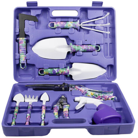 Ensemble de 10 outils de jardinage Multifonctionnel pour désherber, tondre et planter Ensemble d'outils de jardinage durable en acier inoxydable (1/3)