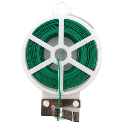 Attaches de Jardin - 50 m de Sangle de Fixation en Plastique et 50 m d'Attache Métallique - Pour Ligature, Tuteurage et Organisation, Rouleau Polyvalent (1/4)