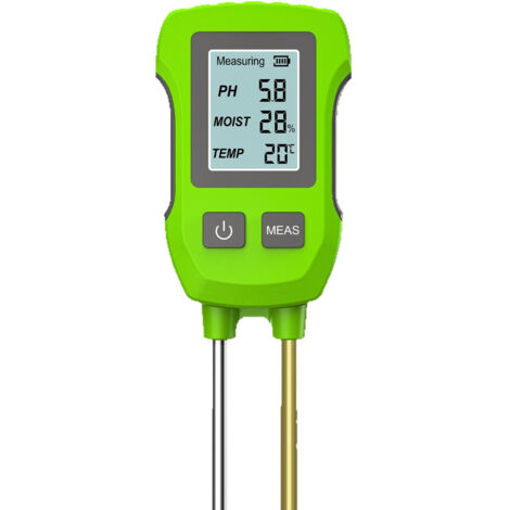 Testeur de Sol 3-en-1 Professionnel, Mesure pH Humidité Température du Sol, pour Jardinage, Arboriculture, Culture en Pot, Sonde Longue 25cm, Écran Numérique